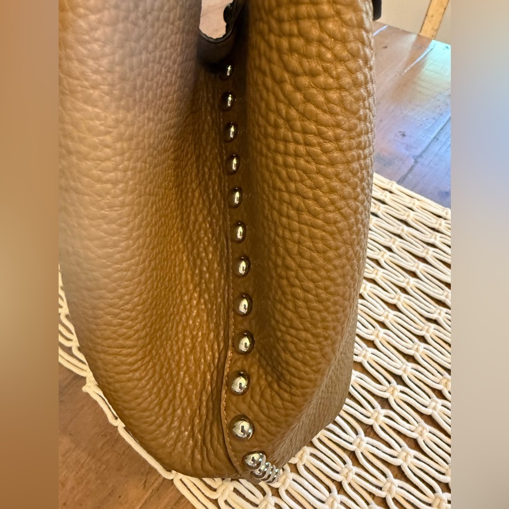 Rebecca Minkoff Studded Brown Pebbled Hobo Shoulder Bag. Excellent Condition. - Picture 5 of 7